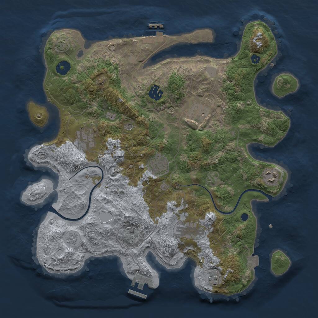 Rust Map: Procedural Map, Size: 3400, Seed: 1456569750, 13 Monuments