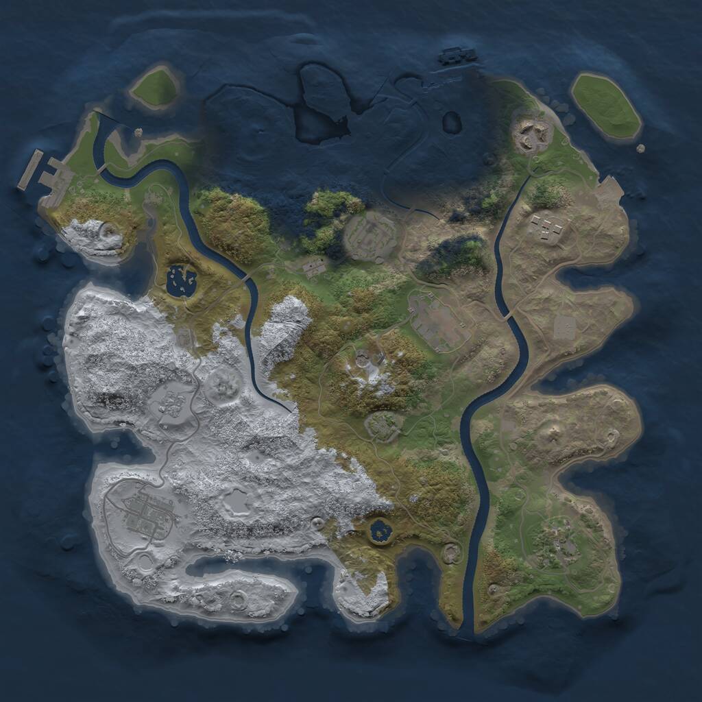 Rust Map: Procedural Map, Size: 3300, Seed: 1284565254, 13 Monuments