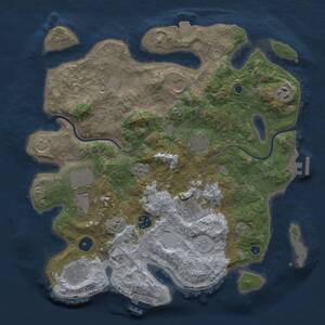 Thumbnail Rust Map: Procedural Map, Size: 3600, Seed: 1161996102, 14 Monuments