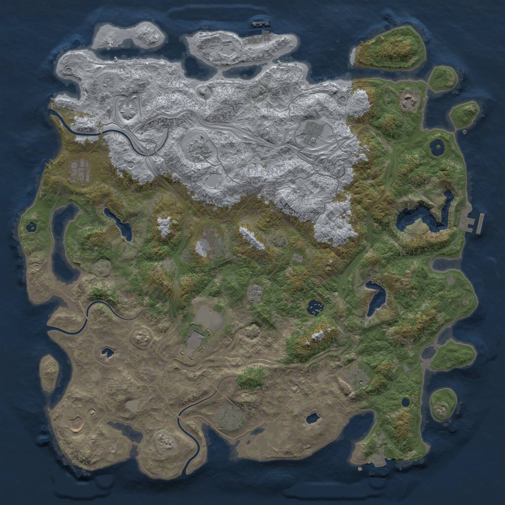 Rust Map: Procedural Map, Size: 4800, Seed: 1235888863, 17 Monuments