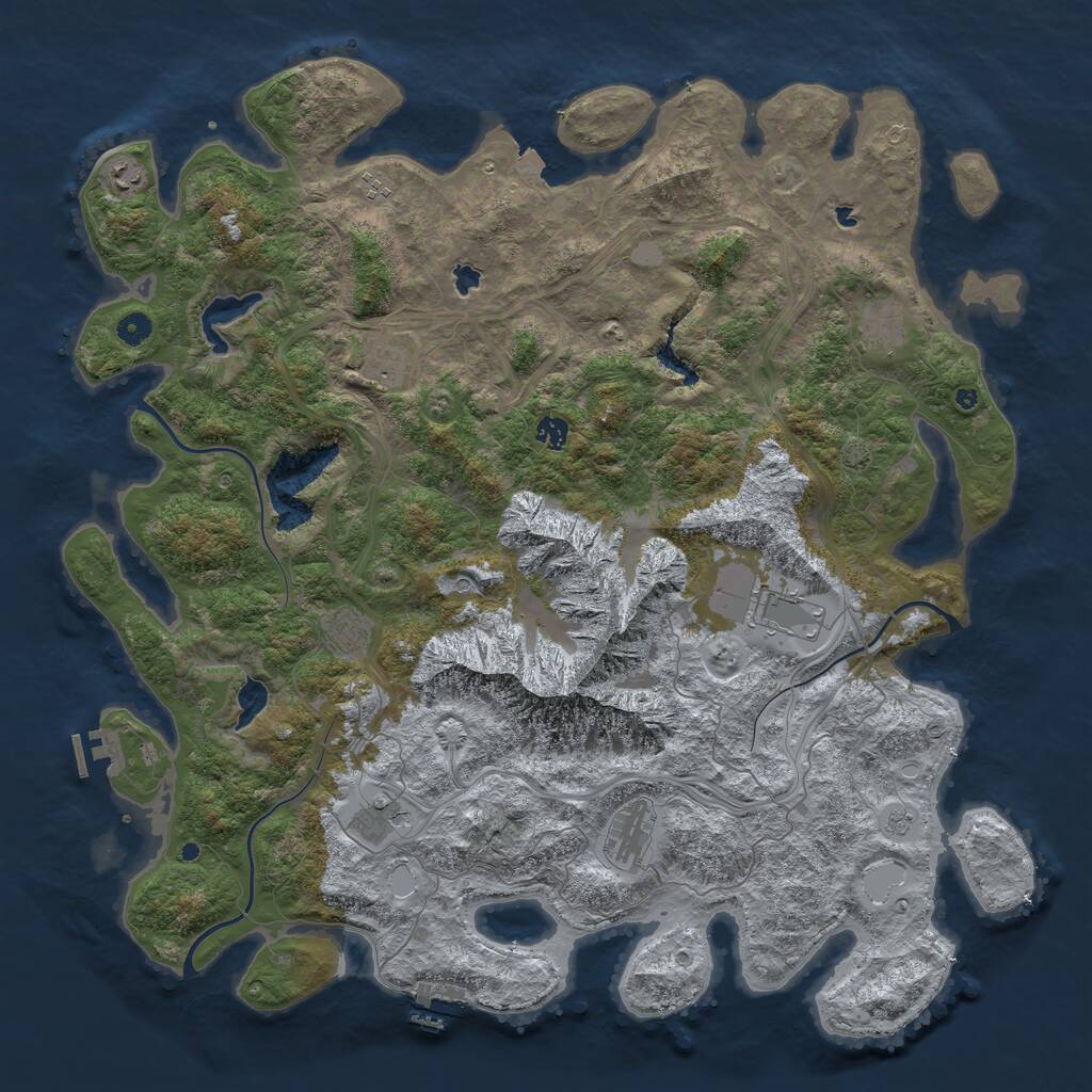 Rust Map: Procedural Map, Size: 5004, Seed: 254811126, 15 Monuments