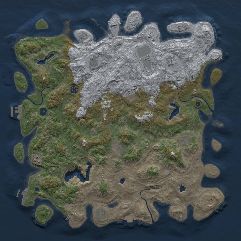 Rust Map: Procedural Map, Size: 4800, Seed: 54685952, 17 Monuments