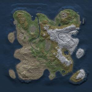 Thumbnail Rust Map: Procedural Map, Size: 3000, Seed: 1653337340, 8 Monuments