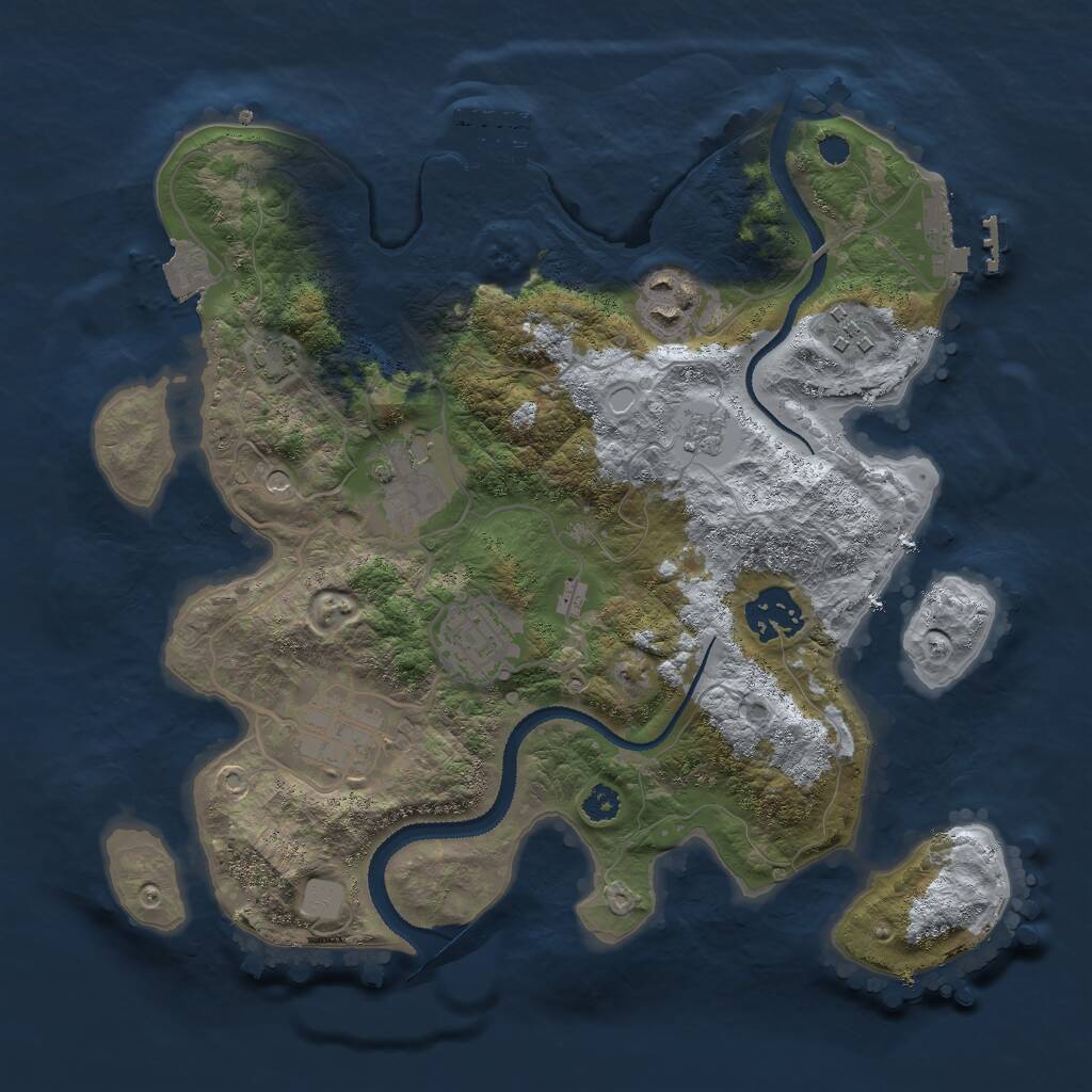 Rust Map: Procedural Map, Size: 3000, Seed: 1653337340, 12 Monuments