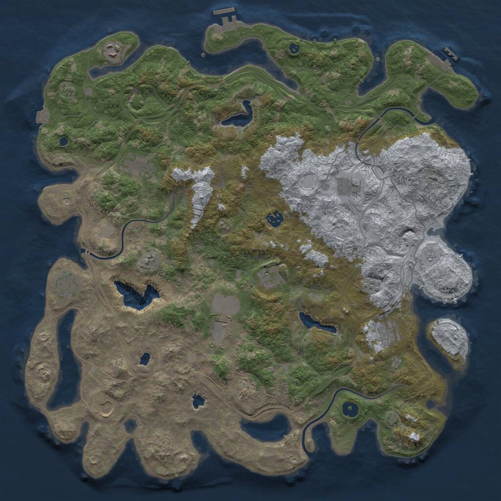 Rust Map: Procedural Map, Size: 4750, Seed: 495562515, 17 Monuments