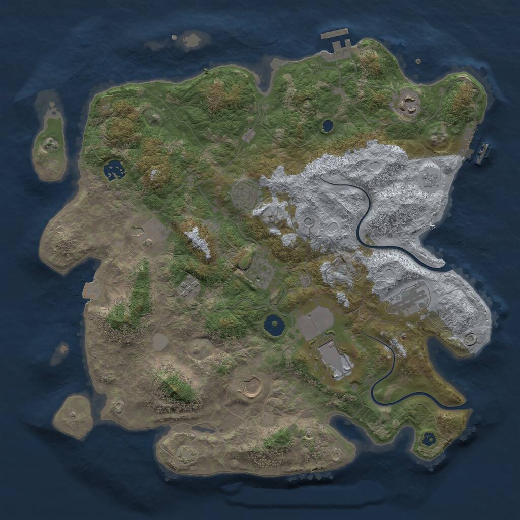 Rust Map: Procedural Map, Size: 3800, Seed: 1705541211, 15 Monuments