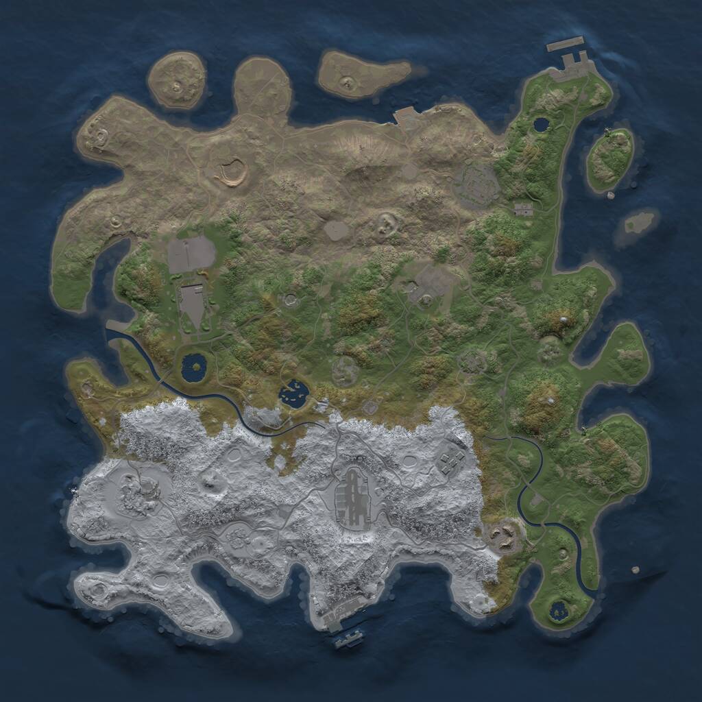 Rust Map: Procedural Map, Size: 3800, Seed: 683877864, 15 Monuments