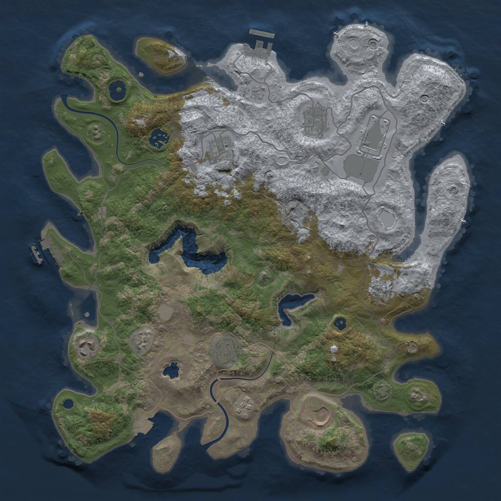 Rust Map: Procedural Map, Size: 4000, Seed: 1159635197, 14 Monuments