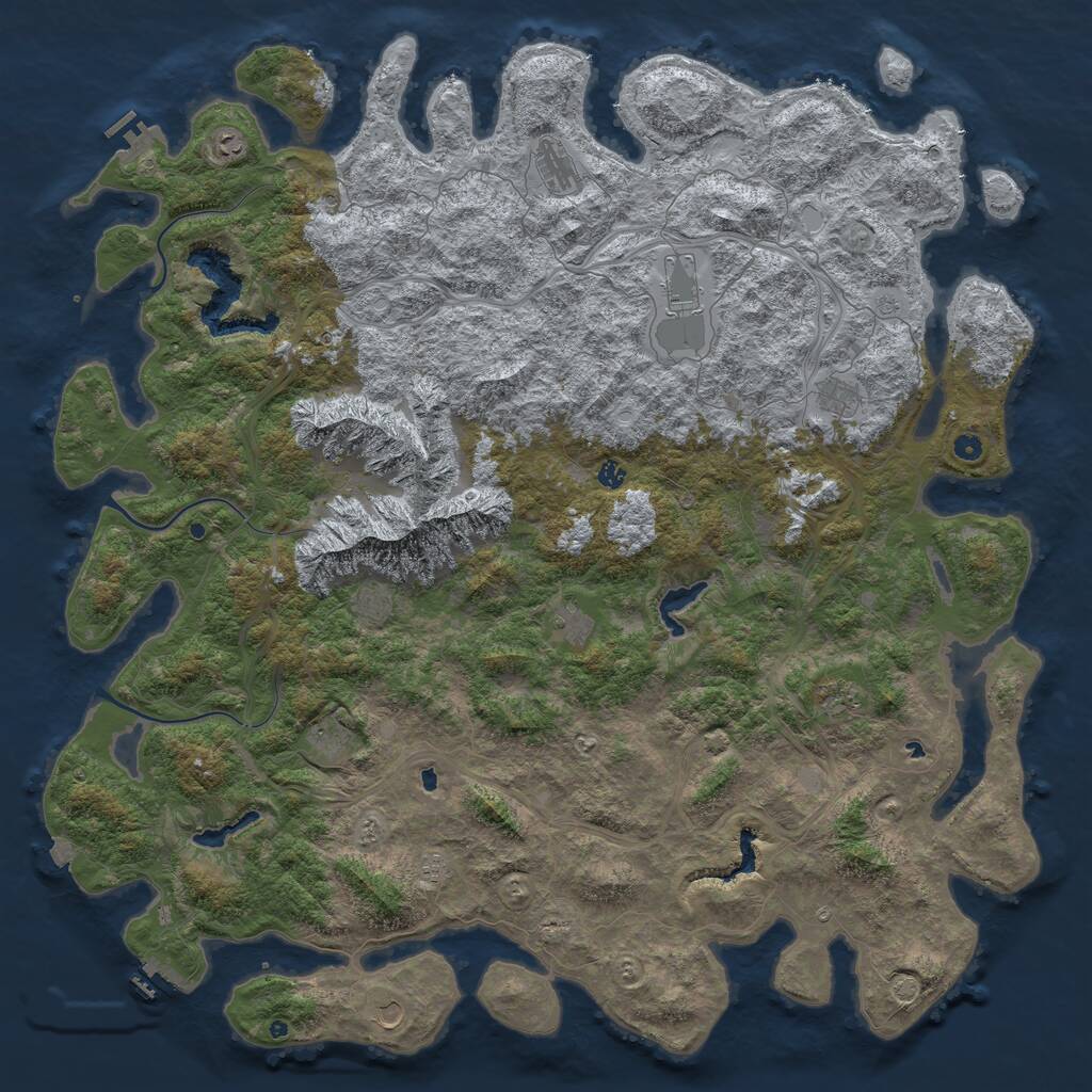 Rust Map: Procedural Map, Size: 6000, Seed: 700579732, 17 Monuments