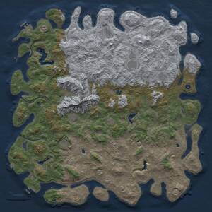 Thumbnail Rust Map: Procedural Map, Size: 6000, Seed: 700579732, 17 Monuments