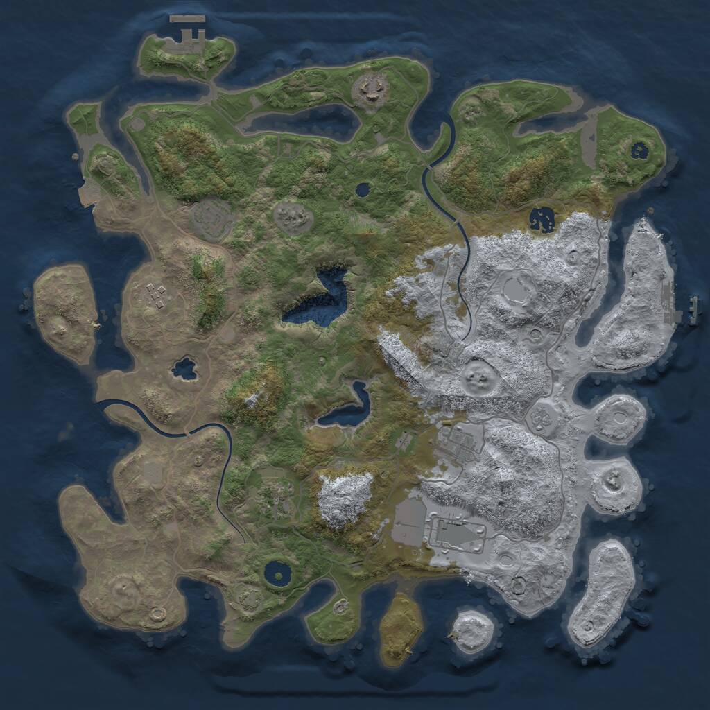 Rust Map: Procedural Map, Size: 4000, Seed: 1316214998, 13 Monuments