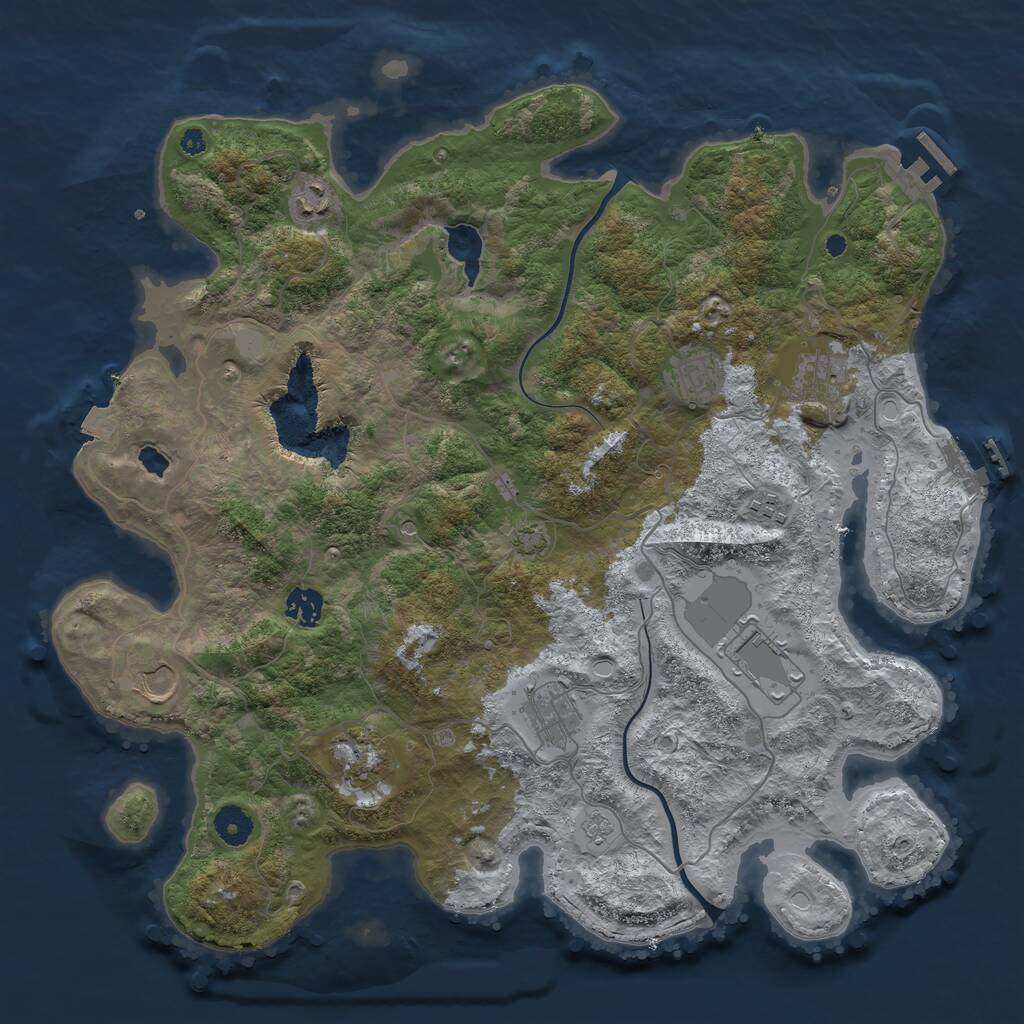 Rust Map: Procedural Map, Size: 4000, Seed: 1603196809, 15 Monuments