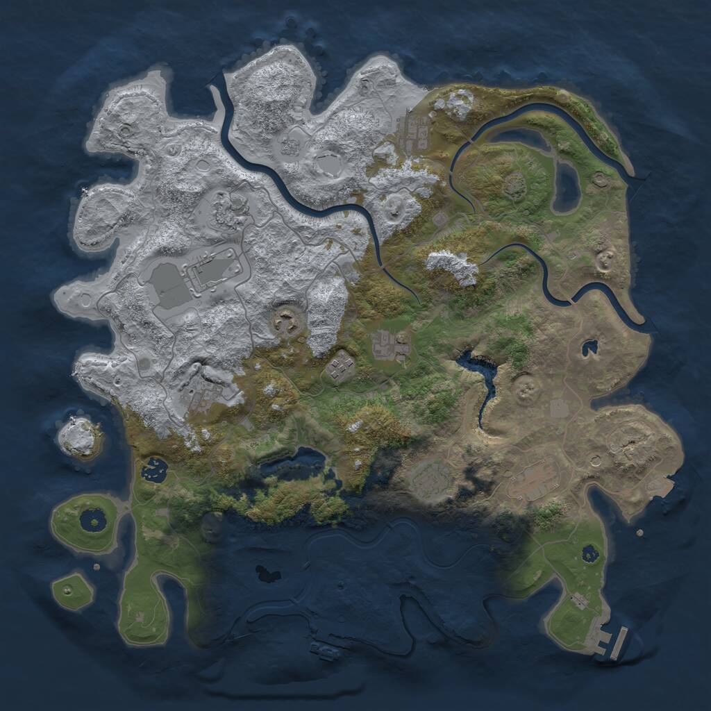 Rust Map: Procedural Map, Size: 4200, Seed: 17758347, 16 Monuments