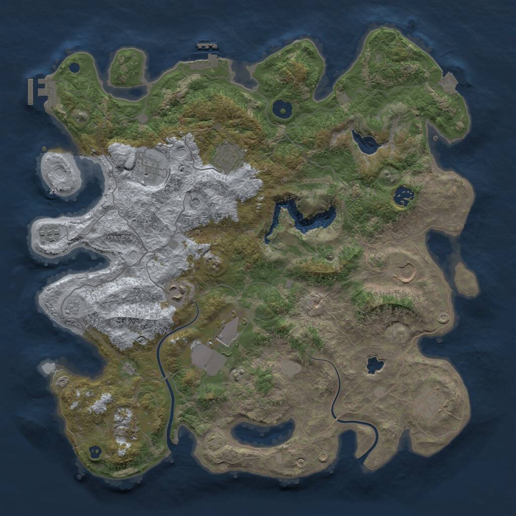 Rust Map: Procedural Map, Size: 4000, Seed: 77689, 15 Monuments
