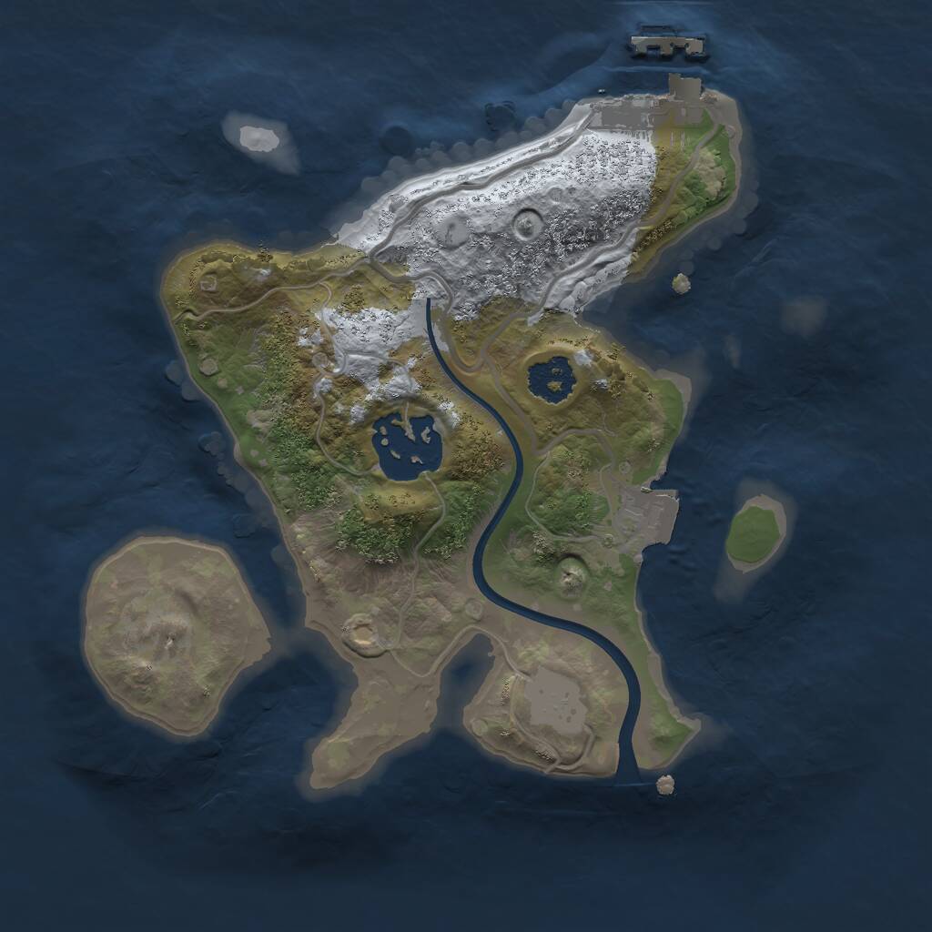Rust Map: Procedural Map, Size: 2000, Seed: 173648154, 3 Monuments