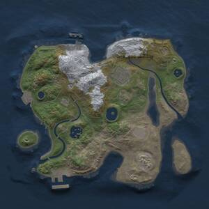 Thumbnail Rust Map: Procedural Map, Size: 2500, Seed: 12993, 6 Monuments