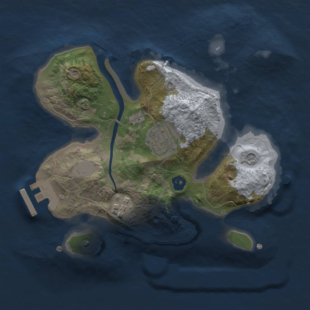 Rust Map: Procedural Map, Size: 2150, Seed: 1234567890, 5 Monuments