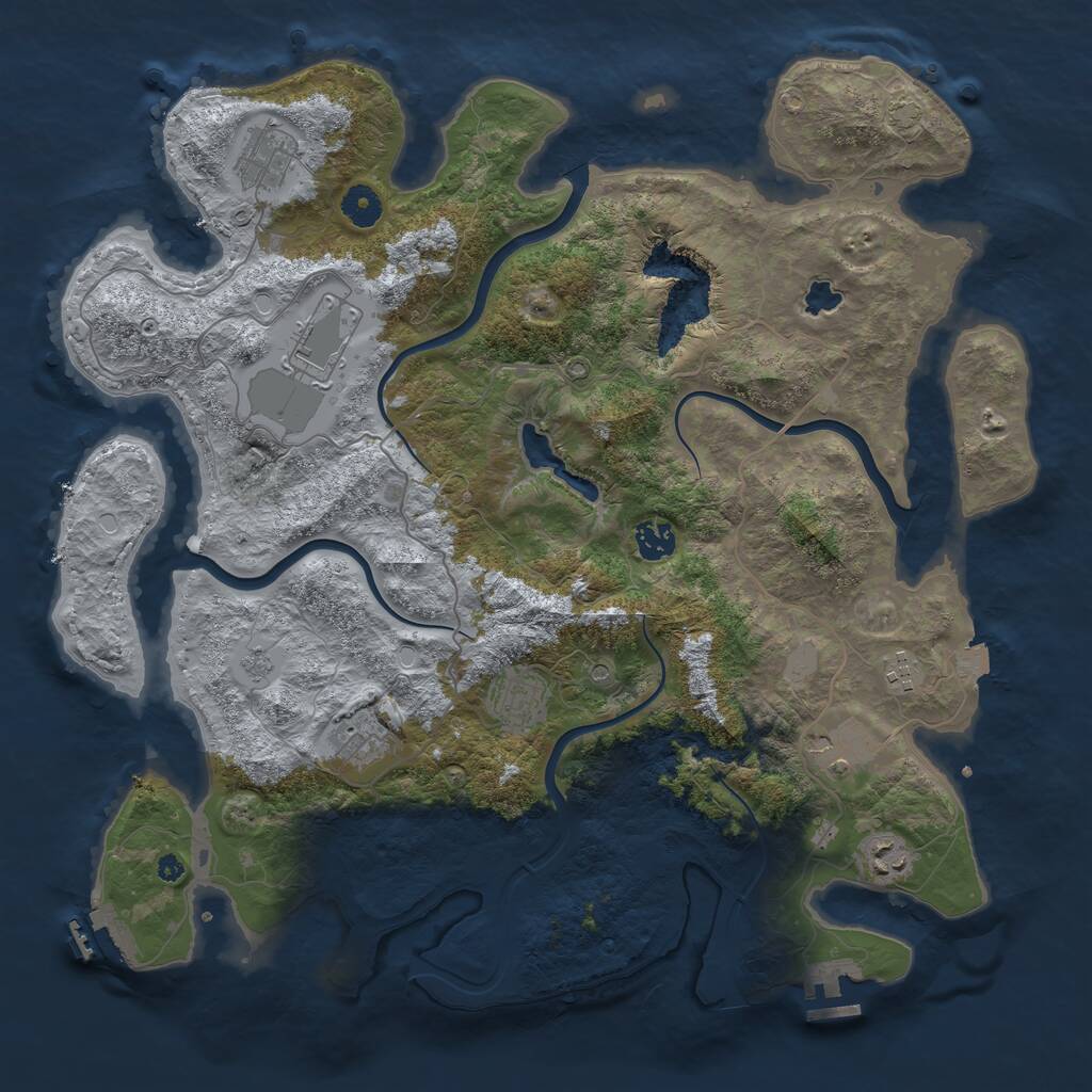 Rust Map: Procedural Map, Size: 4096, Seed: 1020901196, 14 Monuments