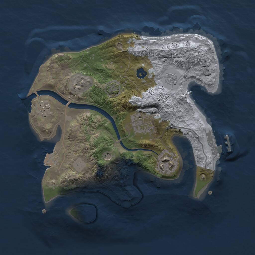 Rust Map: Procedural Map, Size: 2400, Seed: 13478, 8 Monuments