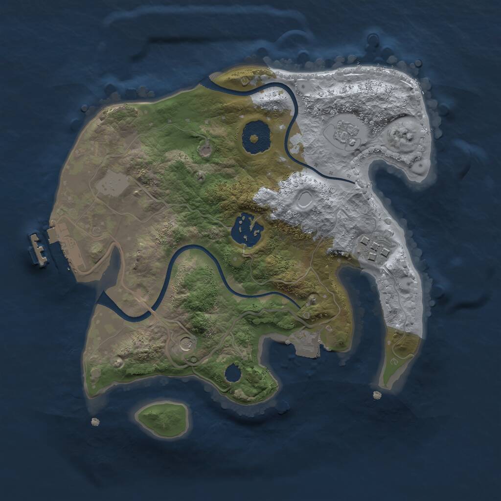 Rust Map: Procedural Map, Size: 2400, Seed: 13478, 6 Monuments