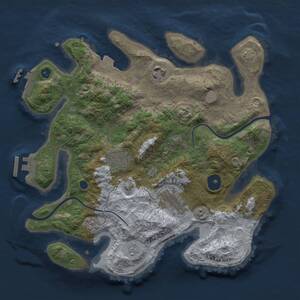 Thumbnail Rust Map: Procedural Map, Size: 3000, Seed: 1089625105, 10 Monuments