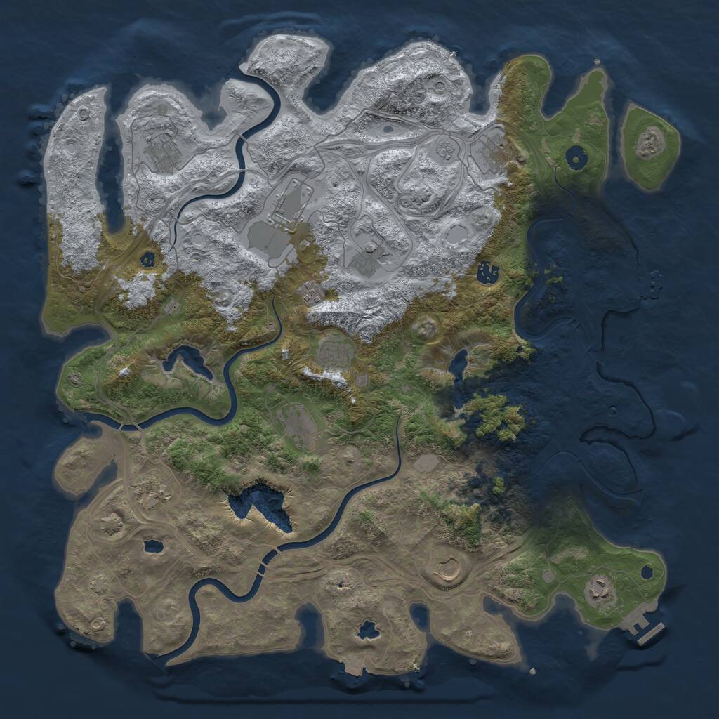 Rust Map: Procedural Map, Size: 4700, Seed: 1765090701, 17 Monuments