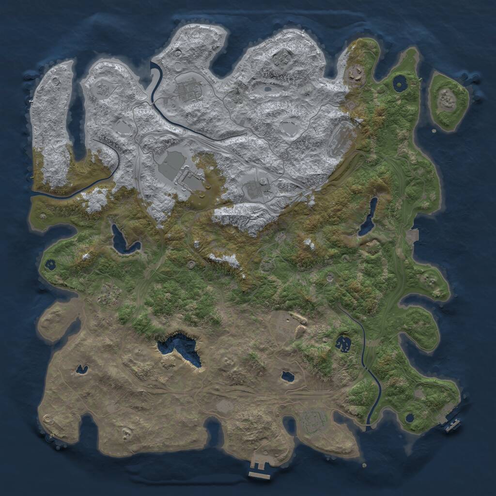 Rust Map: Procedural Map, Size: 4700, Seed: 1765090701, 16 Monuments