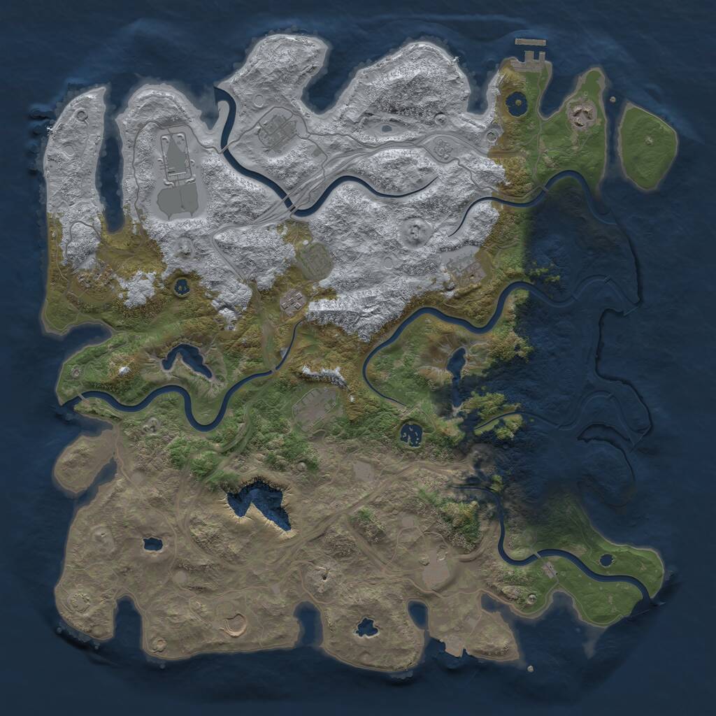 Rust Map: Procedural Map, Size: 4700, Seed: 1765090701, 16 Monuments