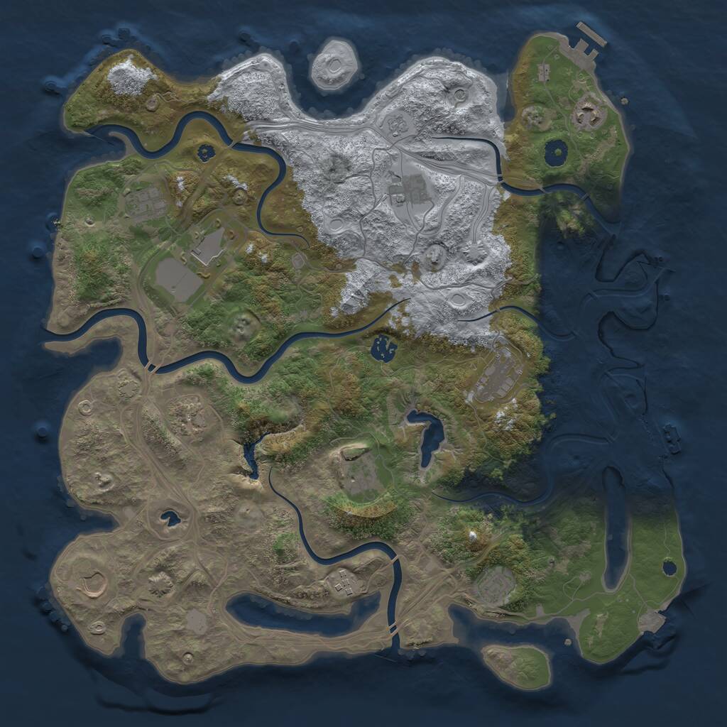 Rust Map: Procedural Map, Size: 4250, Seed: 640794593, 17 Monuments