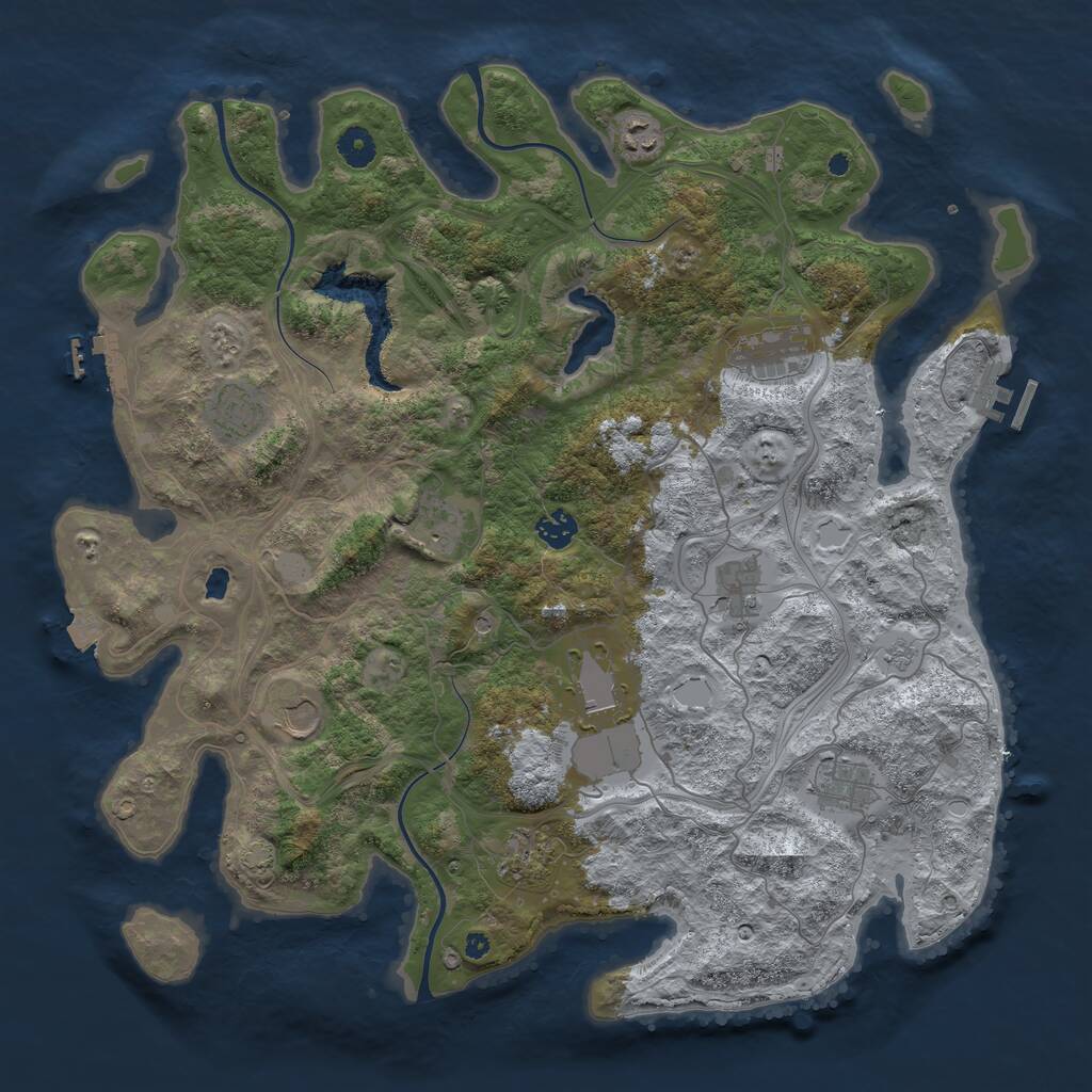 Rust Map: Procedural Map, Size: 4250, Seed: 330445379, 16 Monuments