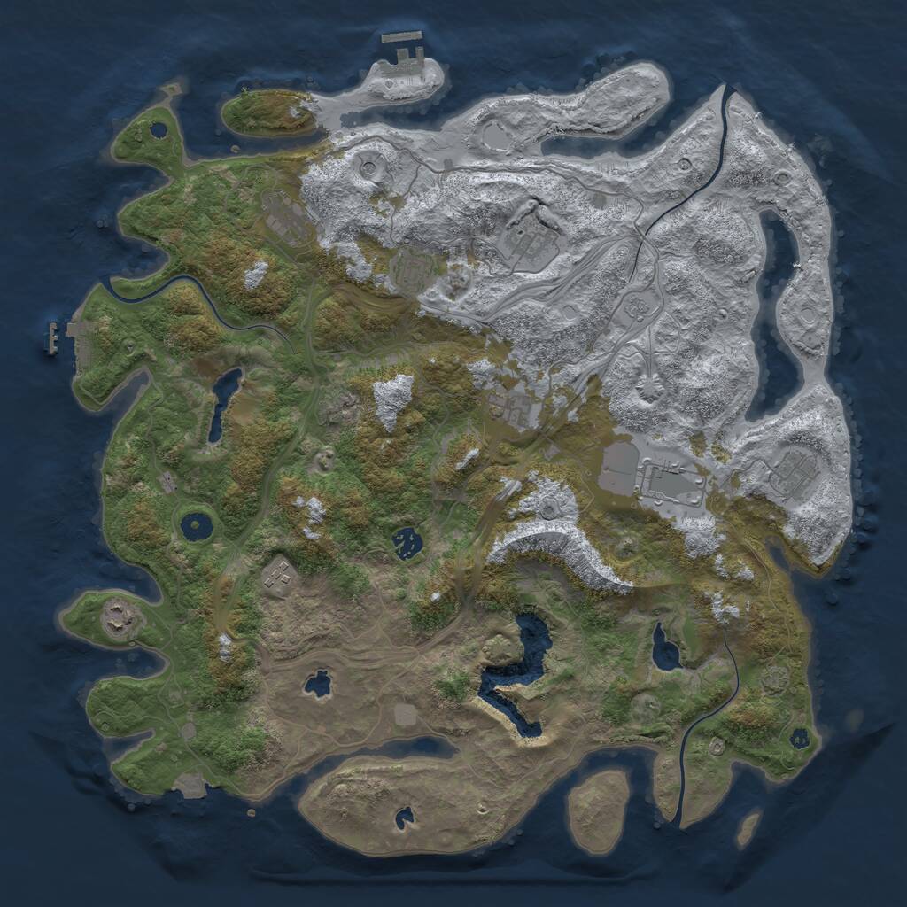 Rust Map: Procedural Map, Size: 4500, Seed: 797665241, 15 Monuments