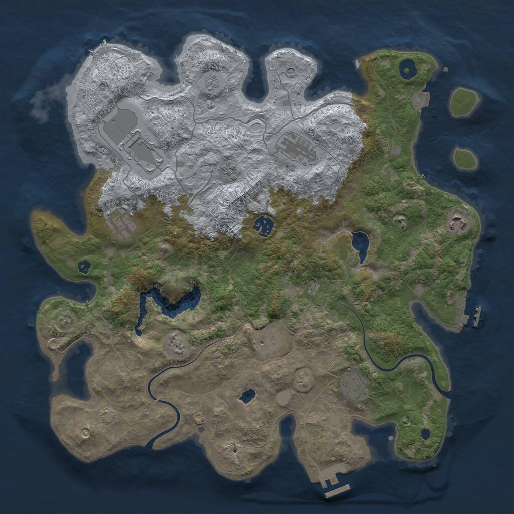 Rust Map: Procedural Map, Size: 4000, Seed: 148462836, 14 Monuments