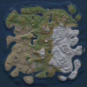 Thumbnail Rust Map: Procedural Map, Size: 4250, Seed: 30487648, 16 Monuments