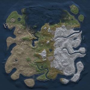 Thumbnail Rust Map: Procedural Map, Size: 4250, Seed: 30487648, 15 Monuments