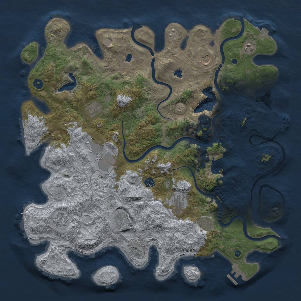 Rust Map: Procedural Map, Size: 4500, Seed: 1611802528, 16 Monuments
