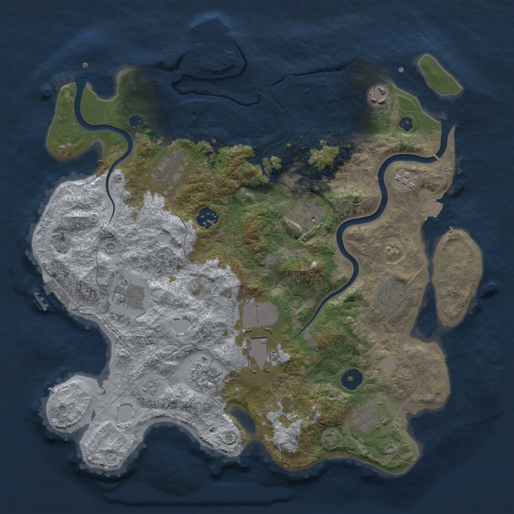 Rust Map: Procedural Map, Size: 3750, Seed: 472482097, 16 Monuments