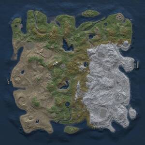 Thumbnail Rust Map: Procedural Map, Size: 4500, Seed: 864706322, 16 Monuments