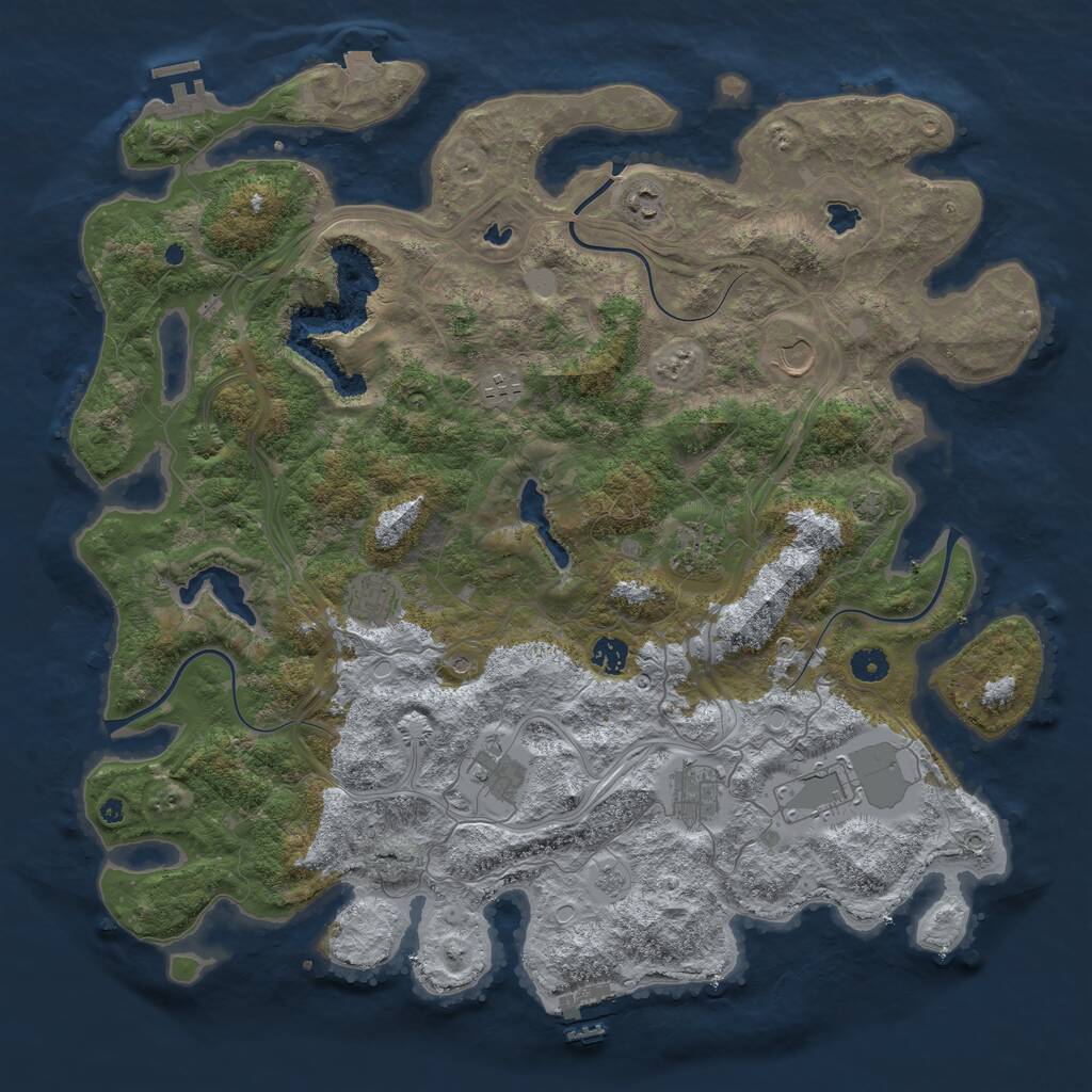 Rust Map: Procedural Map, Size: 4500, Seed: 137138115, 15 Monuments