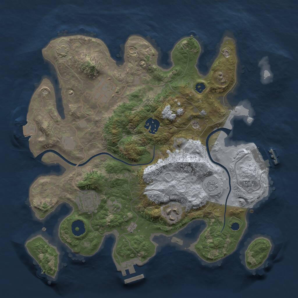 Rust Map: Procedural Map, Size: 3000, Seed: 491428316, 10 Monuments