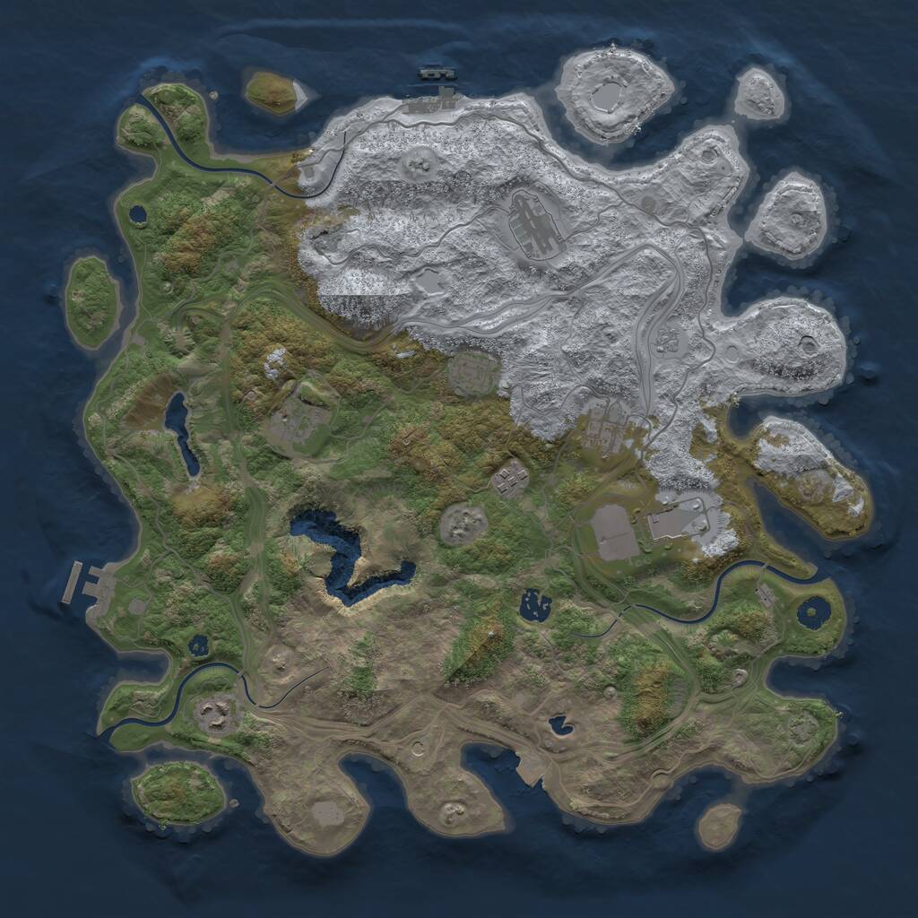 Rust Map: Procedural Map, Size: 4250, Seed: 1214595467, 14 Monuments
