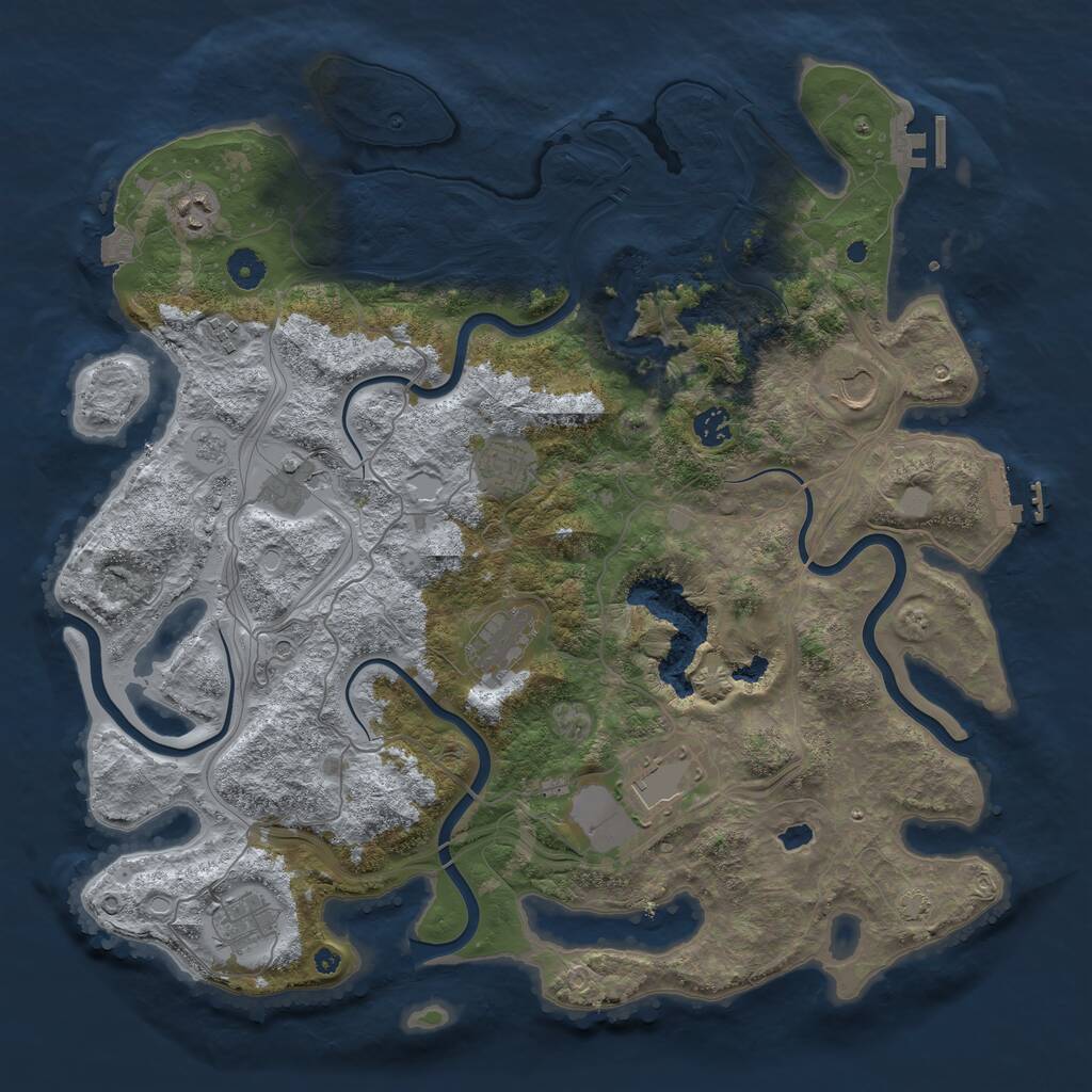 Rust Map: Procedural Map, Size: 4250, Seed: 1140713314, 15 Monuments