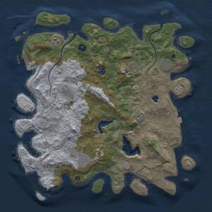 Thumbnail Rust Map: Procedural Map, Size: 4000, Seed: 646989578, 12 Monuments