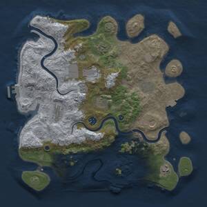 Thumbnail Rust Map: Procedural Map, Size: 3750, Seed: 1860073219, 15 Monuments