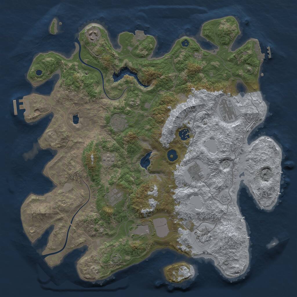 Rust Map: Procedural Map, Size: 4000, Seed: 1859618, 15 Monuments