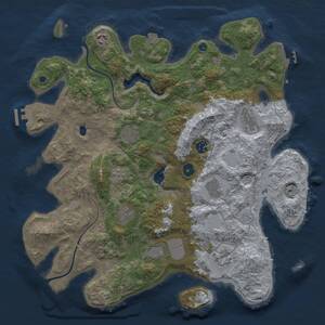 Thumbnail Rust Map: Procedural Map, Size: 4000, Seed: 1859618, 15 Monuments