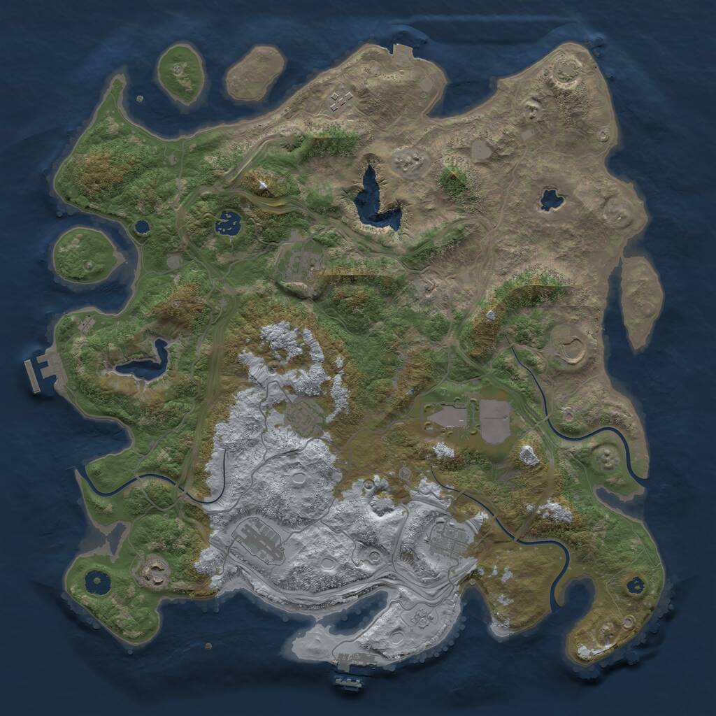 Rust Map: Procedural Map, Size: 4250, Seed: 47210384, 15 Monuments