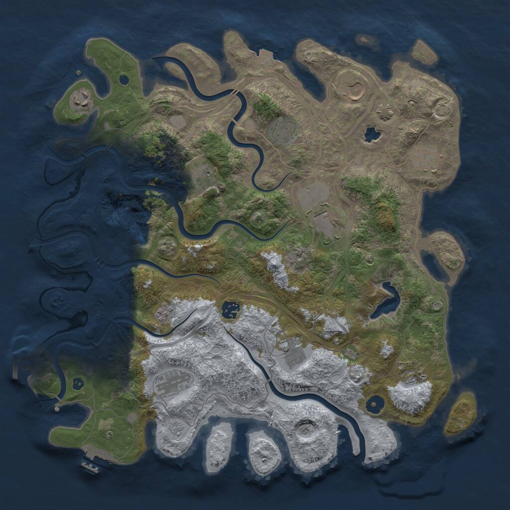 Rust Map: Procedural Map, Size: 4250, Seed: 9102020, 17 Monuments