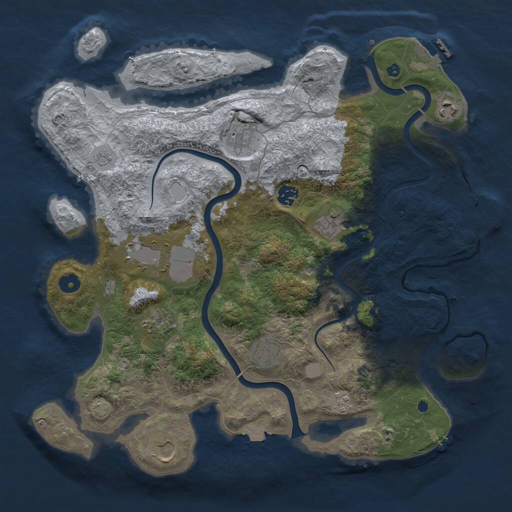 Rust Map: Procedural Map, Size: 3800, Seed: 1562371298, 15 Monuments