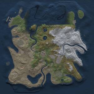 Thumbnail Rust Map: Procedural Map, Size: 3500, Seed: 2079721266, 14 Monuments