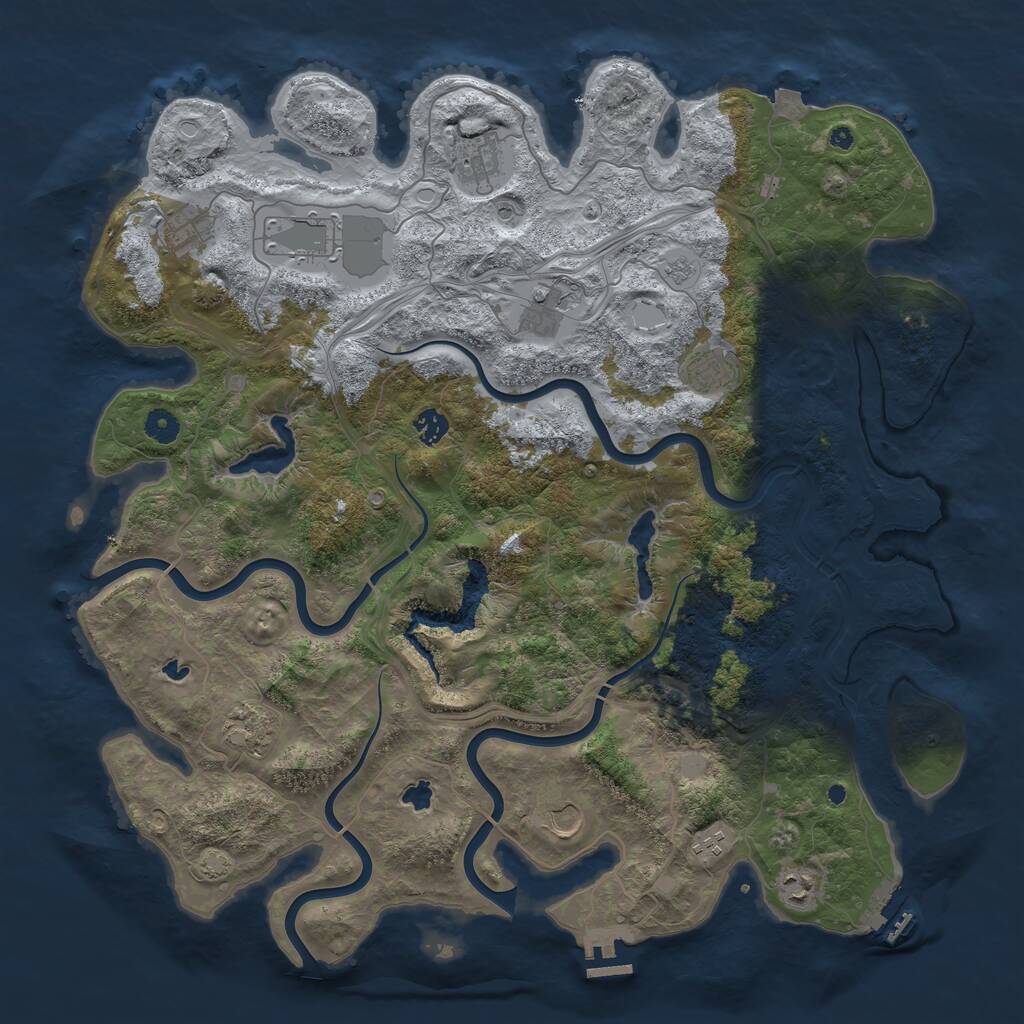 Rust Map: Procedural Map, Size: 4500, Seed: 1455446896, 16 Monuments